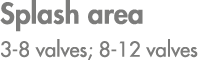 Splash area 3 8 valves; 8 12 valves